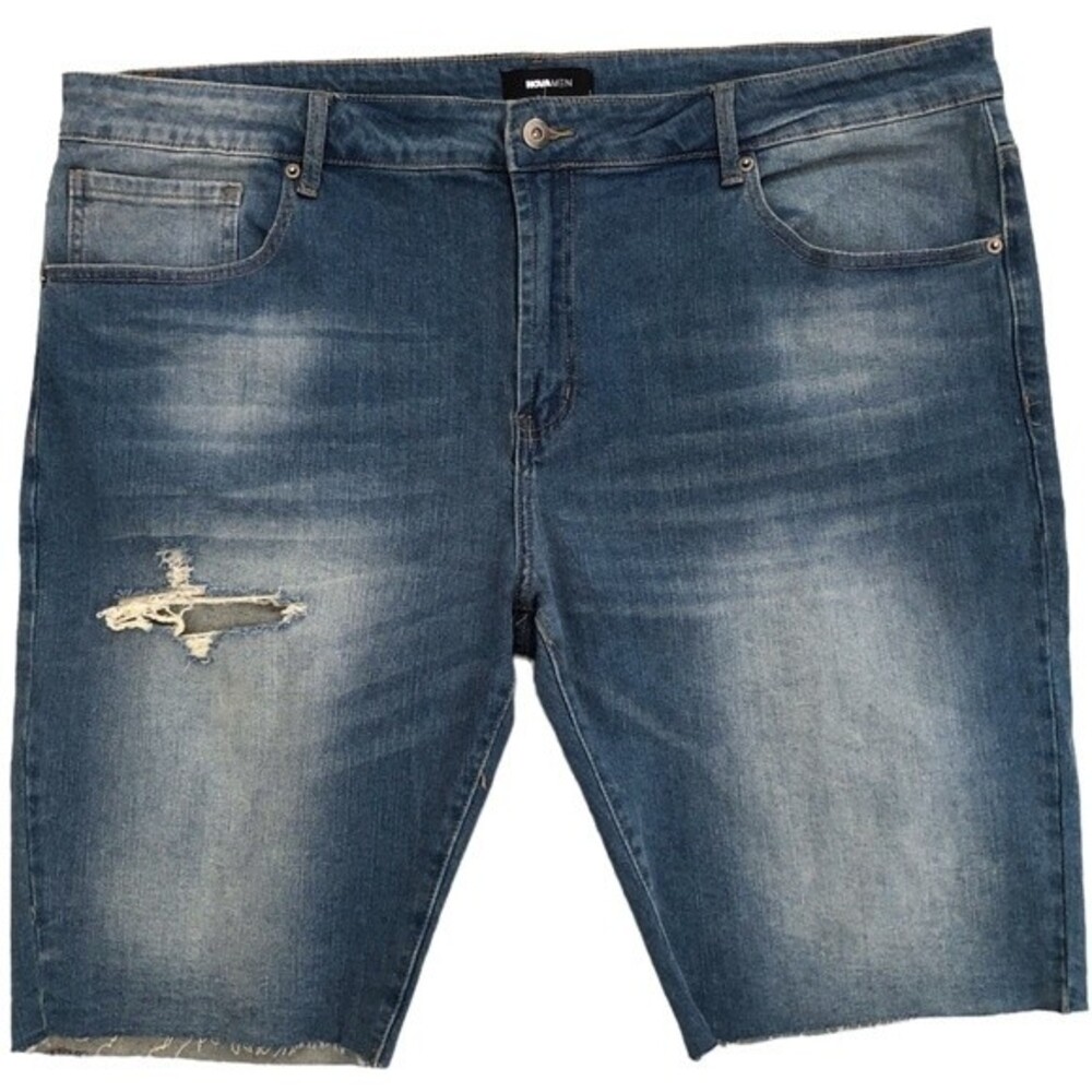 NOVAMEN Jean Shorts Men’s Size 42 Blue Denim Distressed Casual